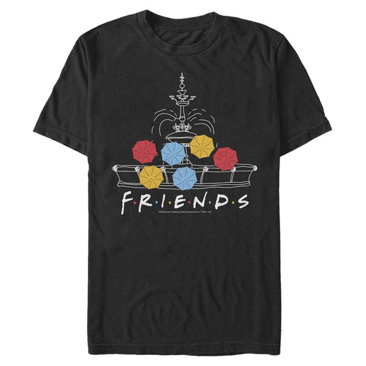 Friends Fountain Umbrellas Short Sleeve T-Shirt-0