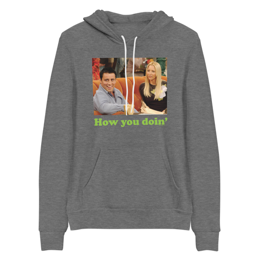 Friends How You Doin' Adult Fleece Hooded Sweatshirt-4