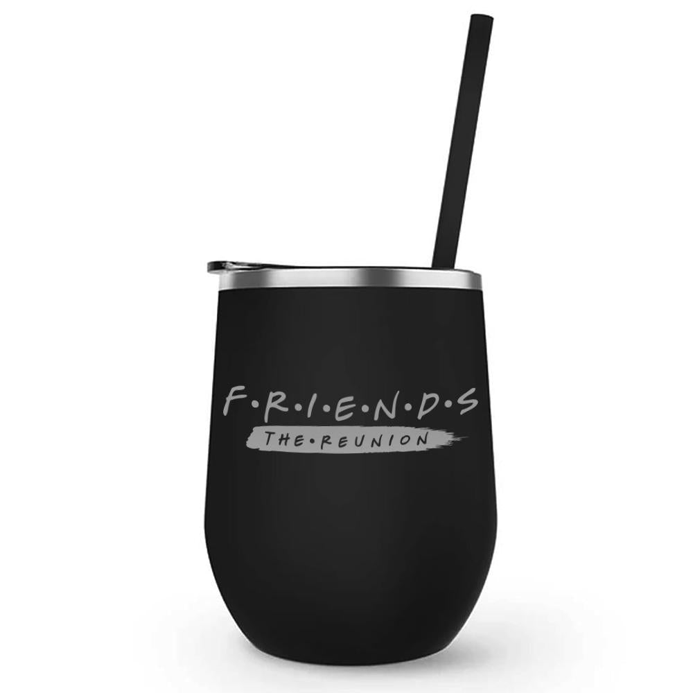 Friends Friends Reunion Logo Laser Engraved Wine Tumbler with Straw