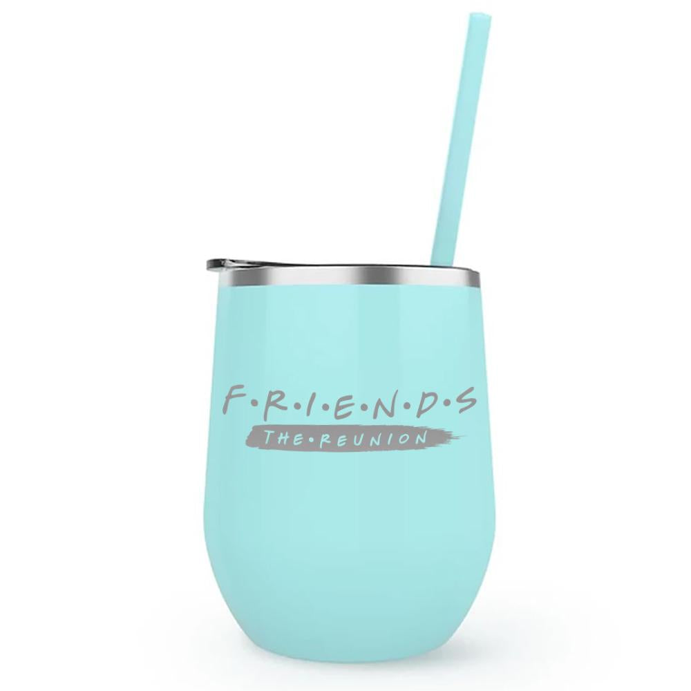 Friends Friends Reunion Logo Laser Engraved Wine Tumbler with Straw