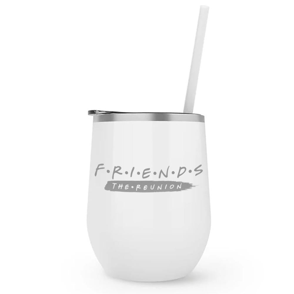 Friends Friends Reunion Logo Laser Engraved Wine Tumbler with Straw