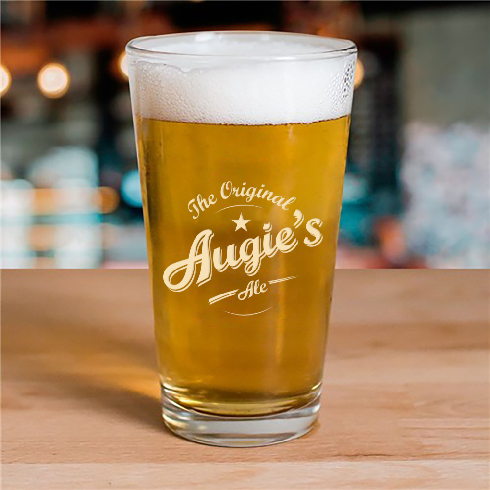 Fear The Walking Dead Augie's Ale Laser Engraved Pint Glass