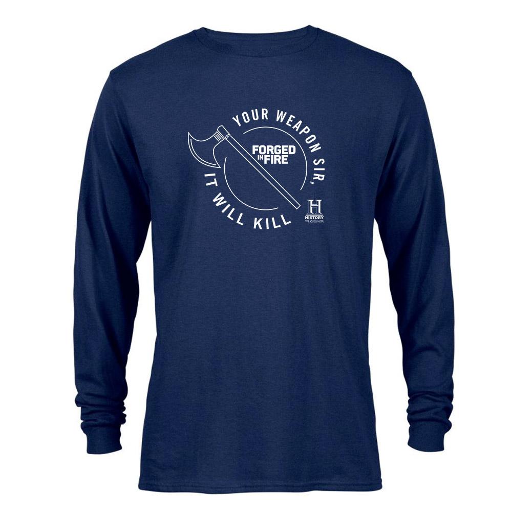HISTORY Forged in Fire Series It Will Kill Crest Axe Long Sleeve T-Shirt