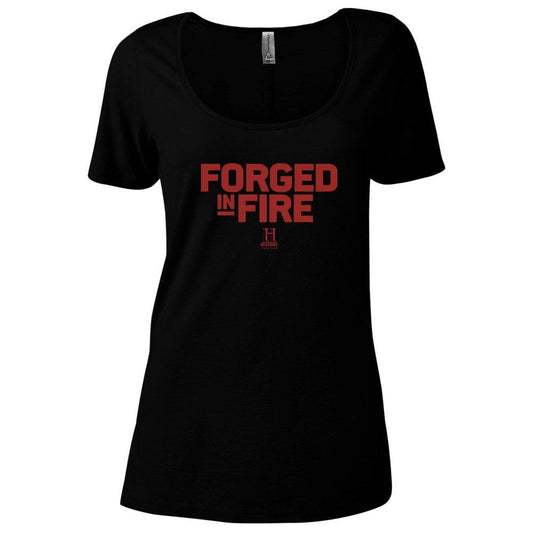 HISTORY Forged In Fire Series Logo Women's Relaxed Scoop Neck T-Shirt