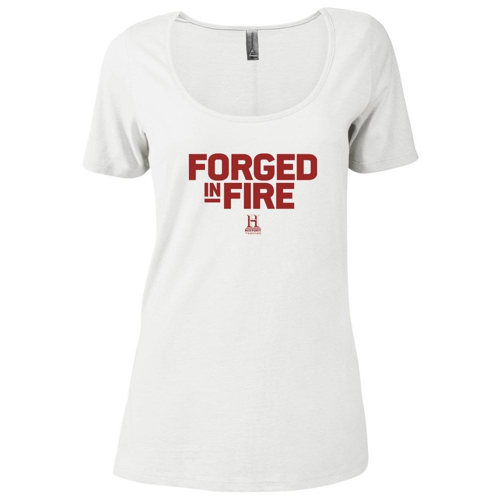 HISTORY Forged In Fire Series Logo Women's Relaxed Scoop Neck T-Shirt