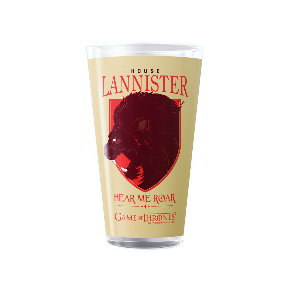 Game of Thrones House Lannister 17 oz Pint Glass