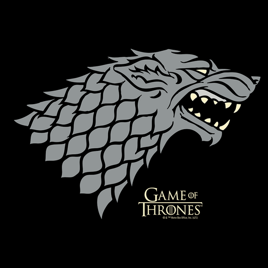 Game of Thrones House Stark Sigil Adult Fleece Hooded Sweatshirt Black-1