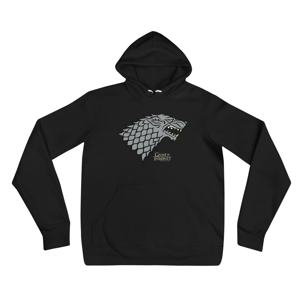 Game of Thrones House Stark Sigil Adult Fleece Hooded Sweatshirt Black