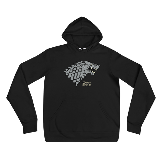 Game of Thrones House Stark Sigil Adult Fleece Hooded Sweatshirt Black-0