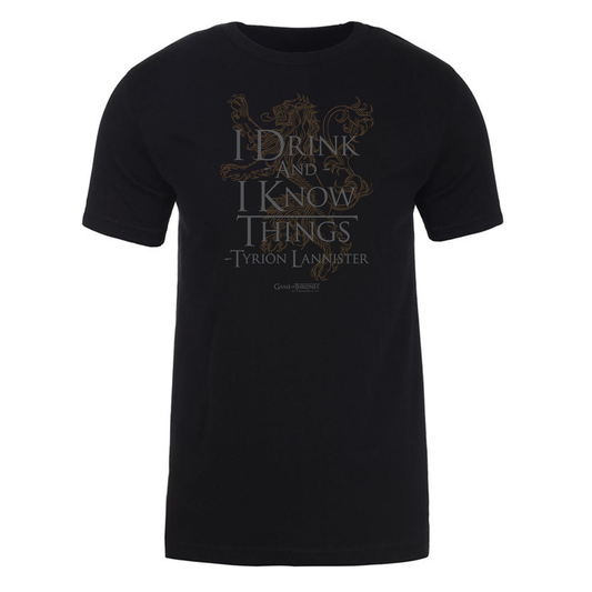 Game of Thrones I Drink and I Know Things Adult Short Sleeve T-Shirt-0