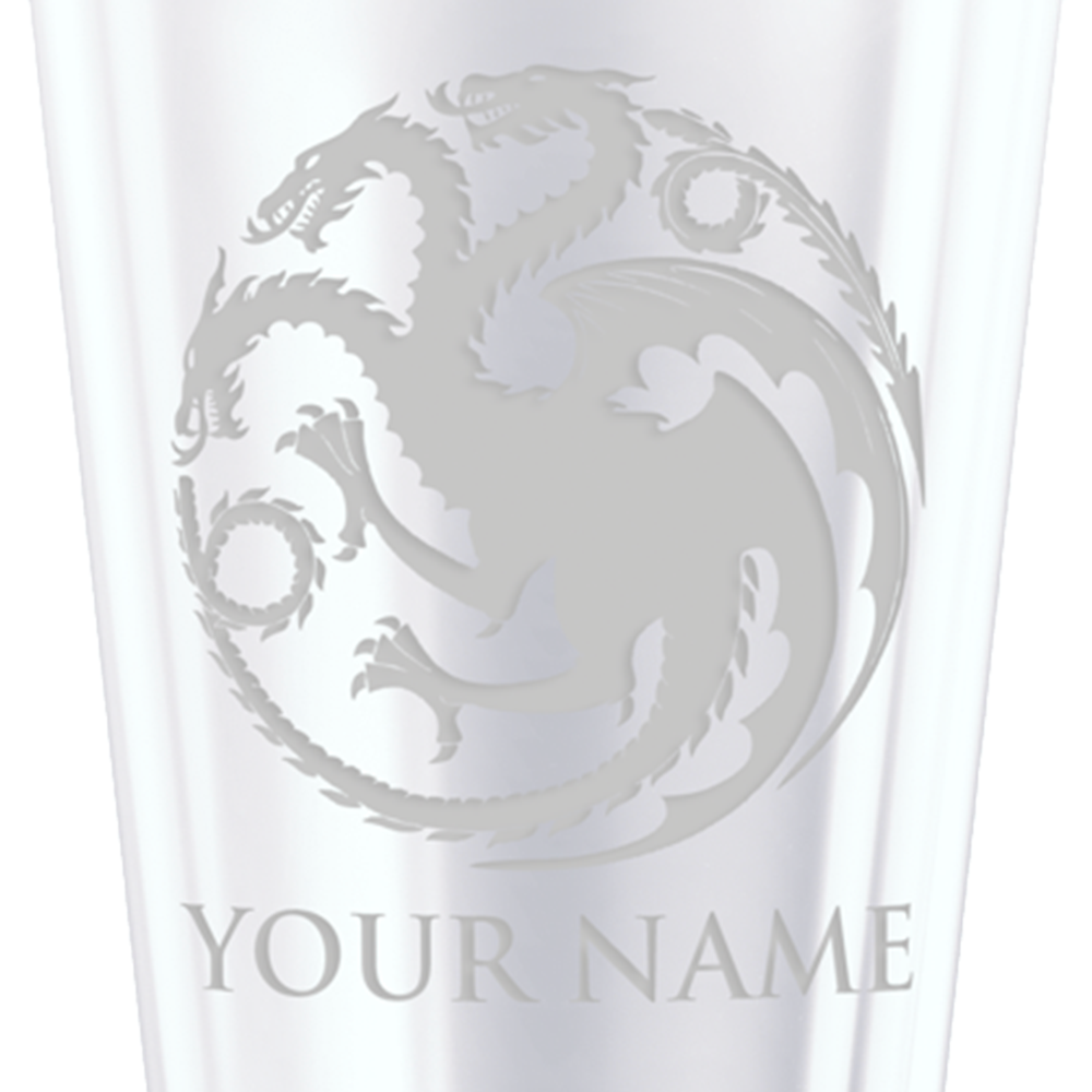 Game of Thrones Targaryen Personalized Laser Engraved Pint Glass