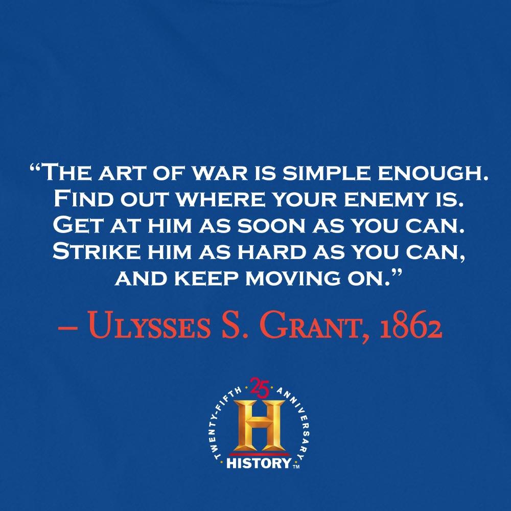 Ulysses S. Grant Art of War Quote and Portrait Adult Short Sleeve T-Shirt