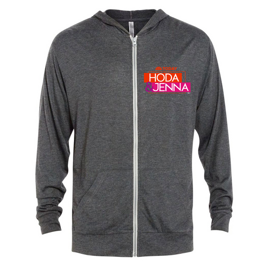 TODAY Show With Hoda & Jenna Tri-Blend Zip-Up Hooded Sweatshirt-0