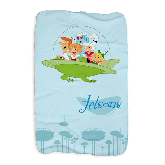 The Jetsons Family Ship Sherpa Blanket