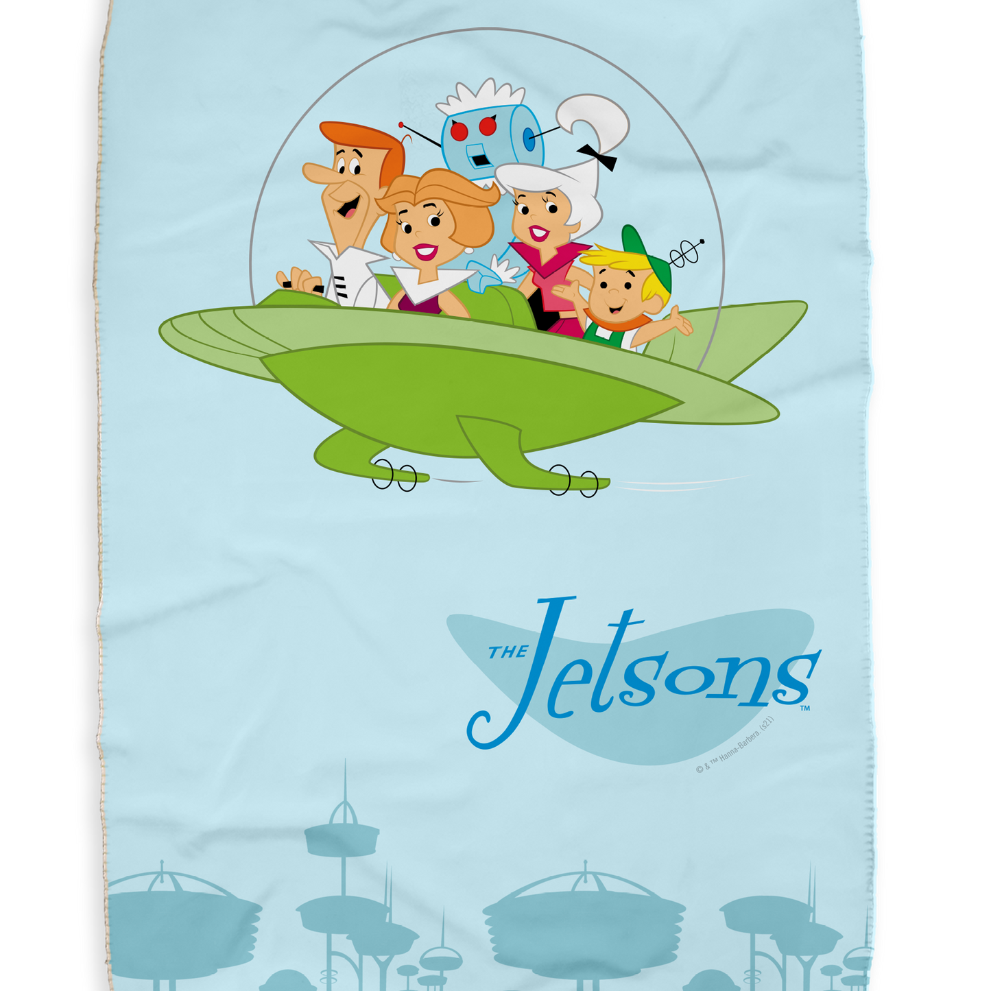 The Jetsons Family Ship Sherpa Blanket