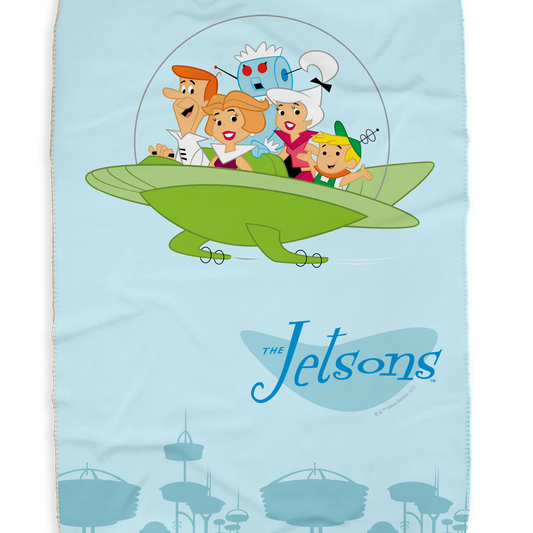 The Jetsons Family Ship Sherpa Blanket-3