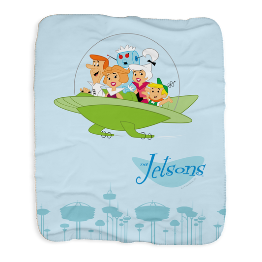 The Jetsons Family Ship Sherpa Blanket-2