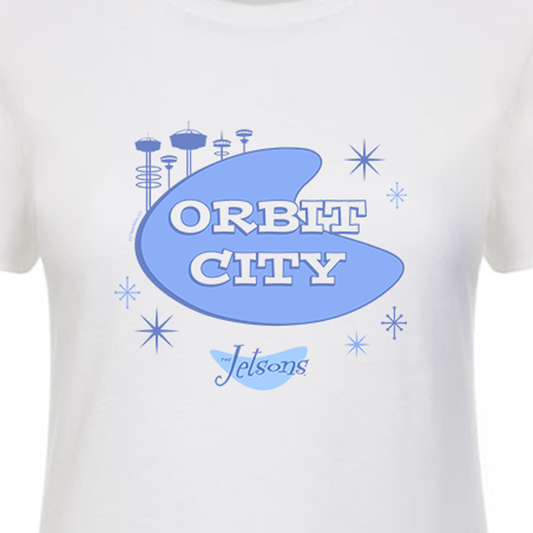 The Jetsons Orbit City Women's Short Sleeve T-Shirt-1