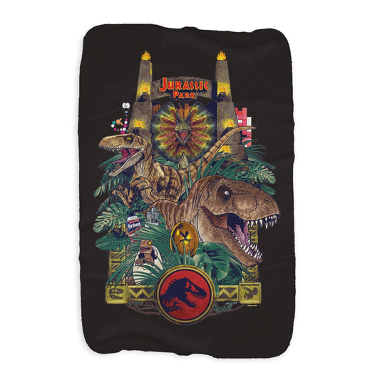 Jurassic Park Sherpa Blanket-0