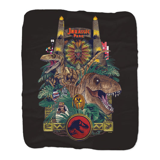 Jurassic Park Sherpa Blanket-3