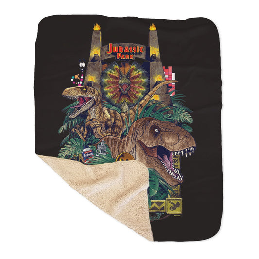 Jurassic Park Sherpa Blanket-4