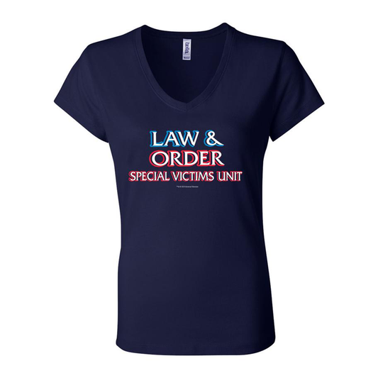 Law & Order: Special Victims Unit Logo Women's V-Neck Short Sleeve T-Shirt-0