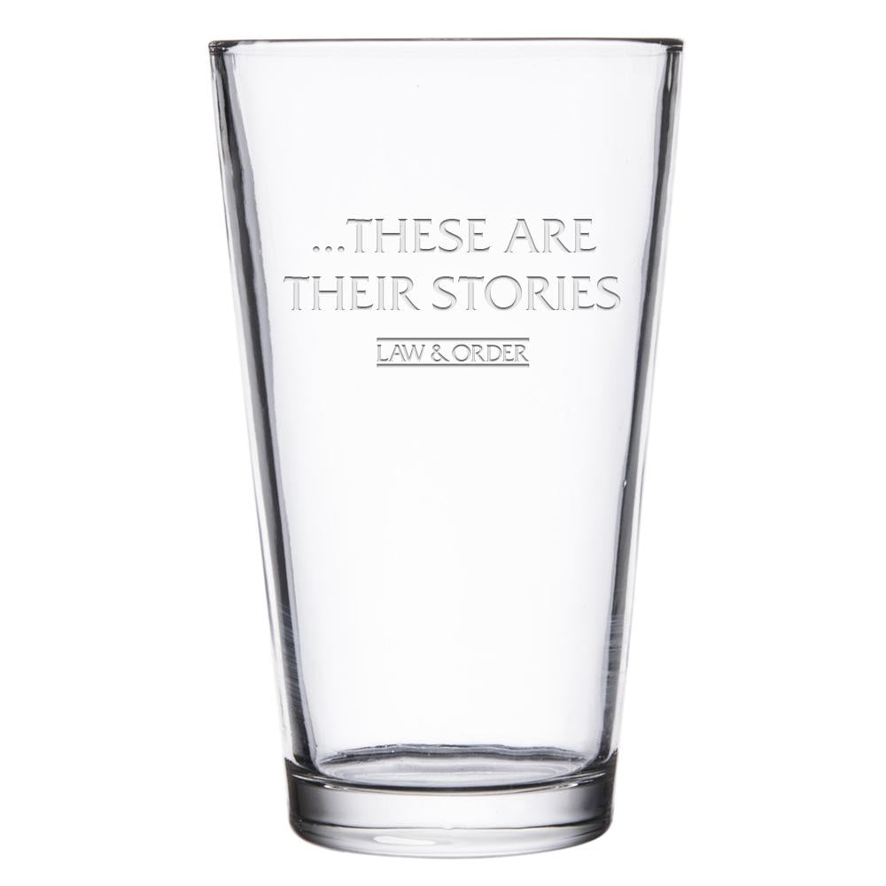 Law & Order: SVU These are Their Stories Laser Engraved Pint Glass