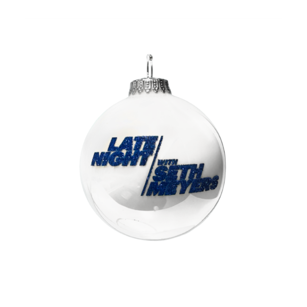 Late Night With Seth Meyers Logo Blue Glitter Ornament