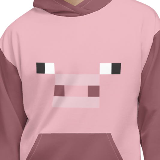 Minecraft Pig Face Unisex Hooded Sweatshirt-2