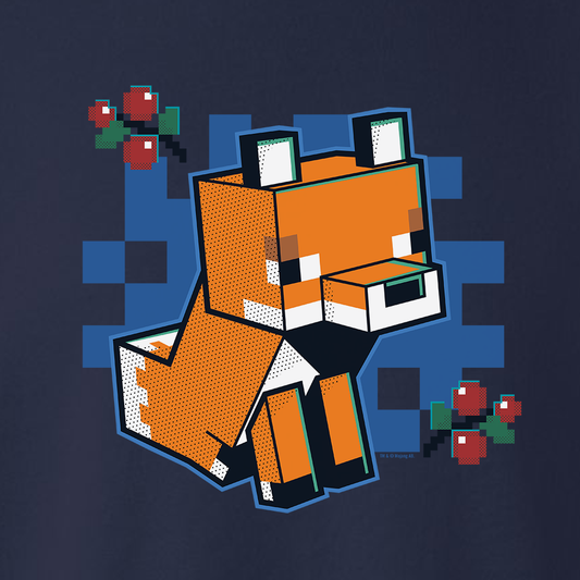 Minecraft Jolly Mobs Fox With Berries Fleece Crewneck Sweatshirt-1