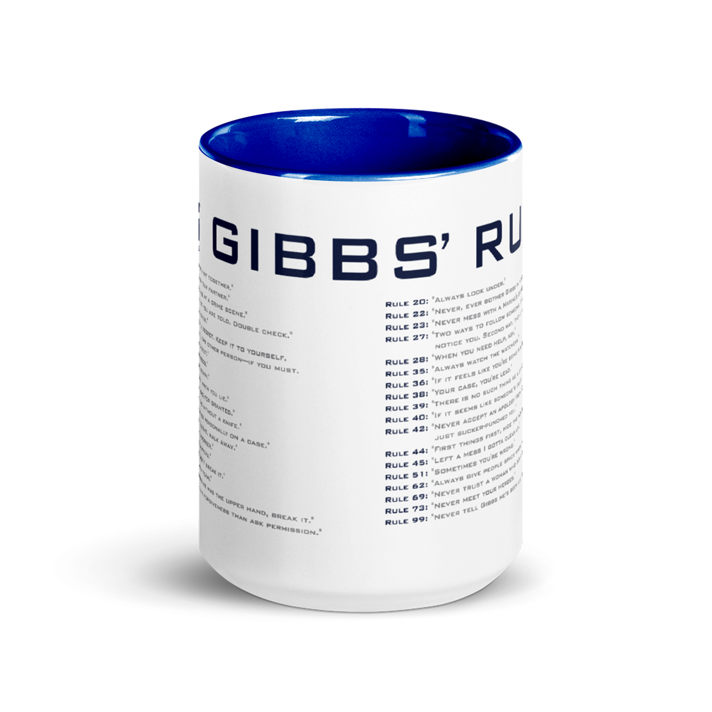 NCIS GIbbs Rules Two-Tone Mug | Official CBS Entertainment Store