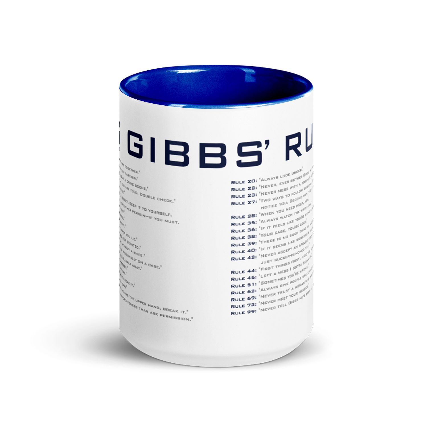 NCIS GIbbs Rules Two-Tone Mug | Official CBS Entertainment Store