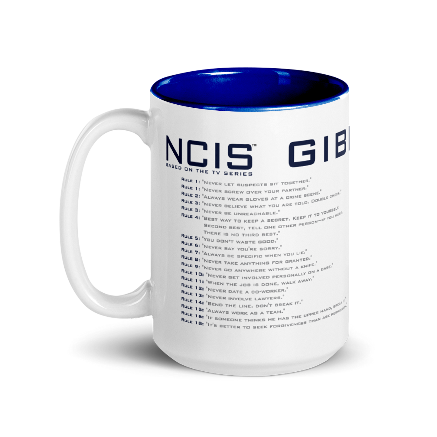 NCIS GIbbs Rules Two-Tone Mug | Official CBS Entertainment Store