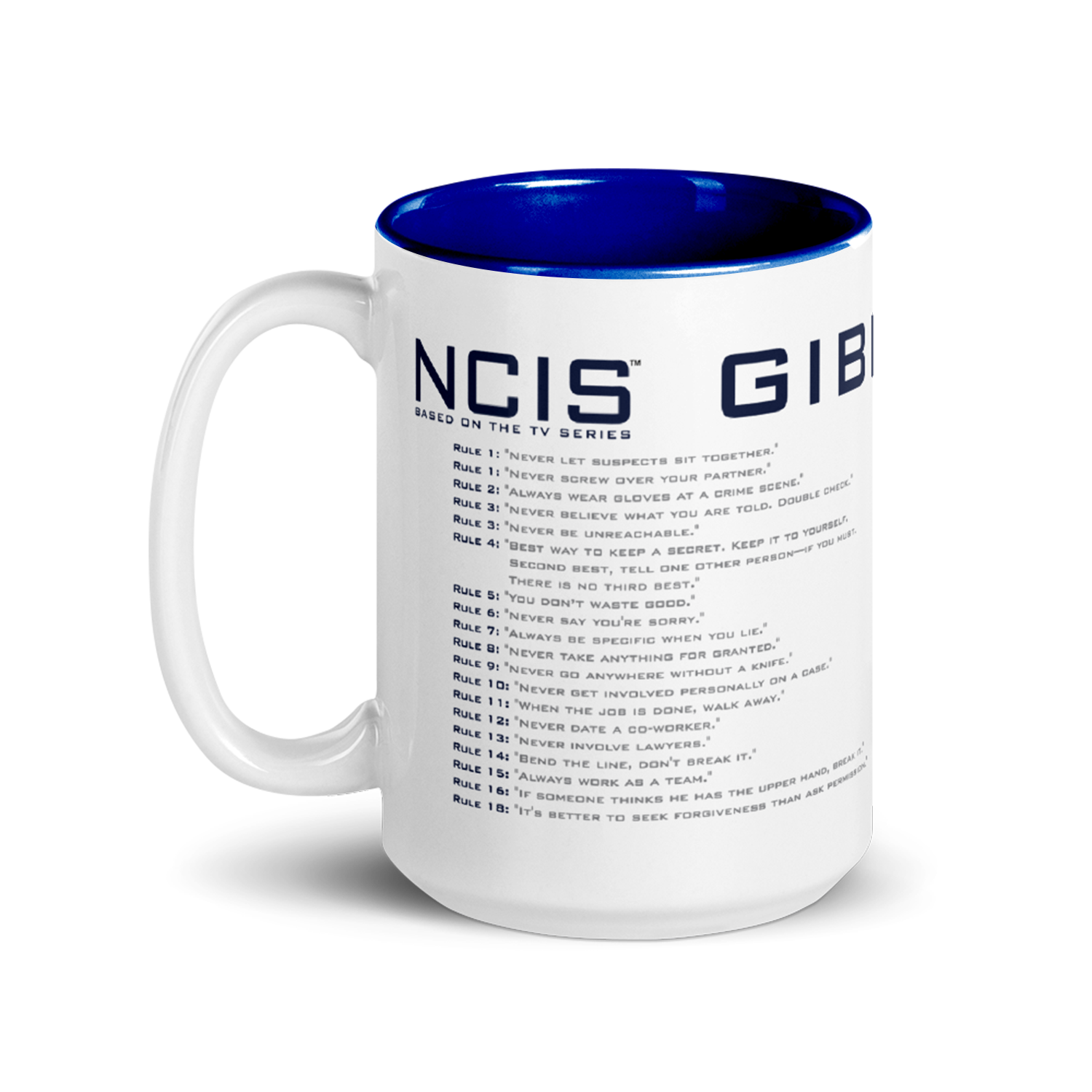 NCIS GIbbs Rules Two-Tone Mug | Official CBS Entertainment Store