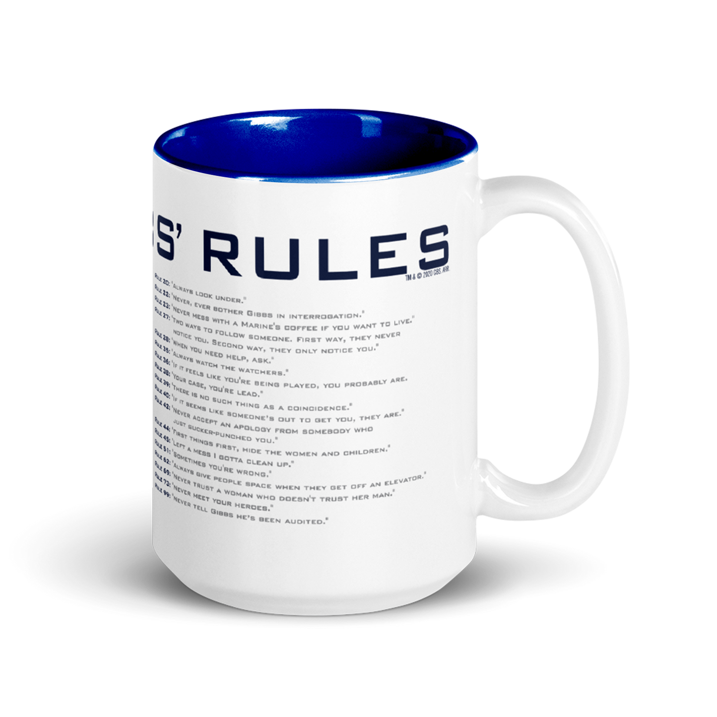 NCIS GIbbs Rules Two-Tone Mug | Official CBS Entertainment Store