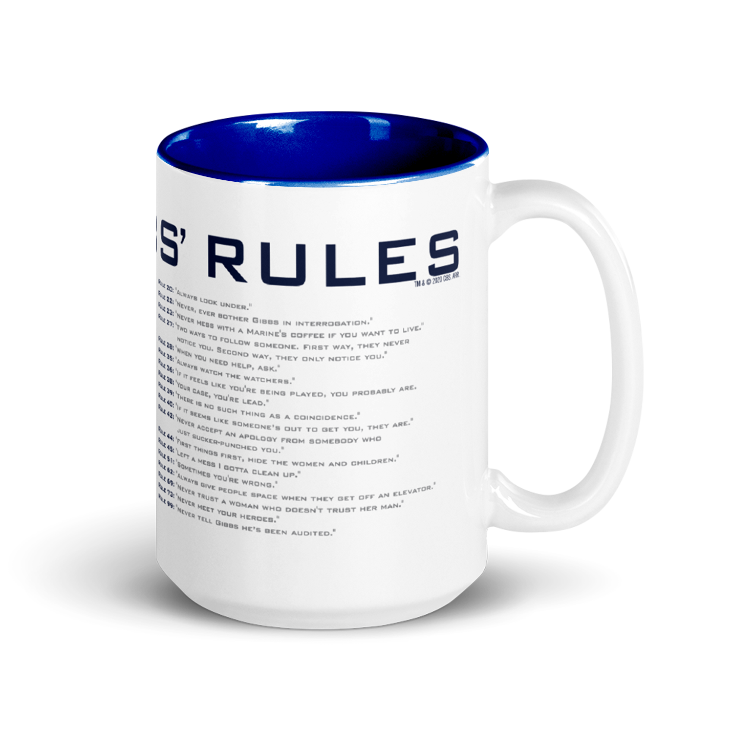 NCIS GIbbs Rules Two-Tone Mug | Official CBS Entertainment Store