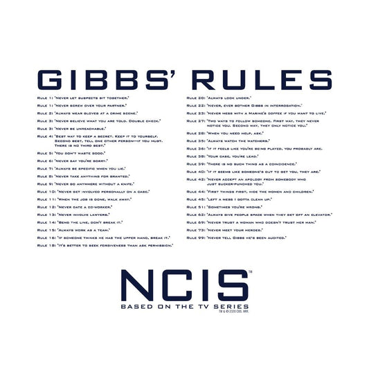 NCIS Gibbs Rules Adult Short Sleeve T-Shirt | Official CBS Entertainment Store-1