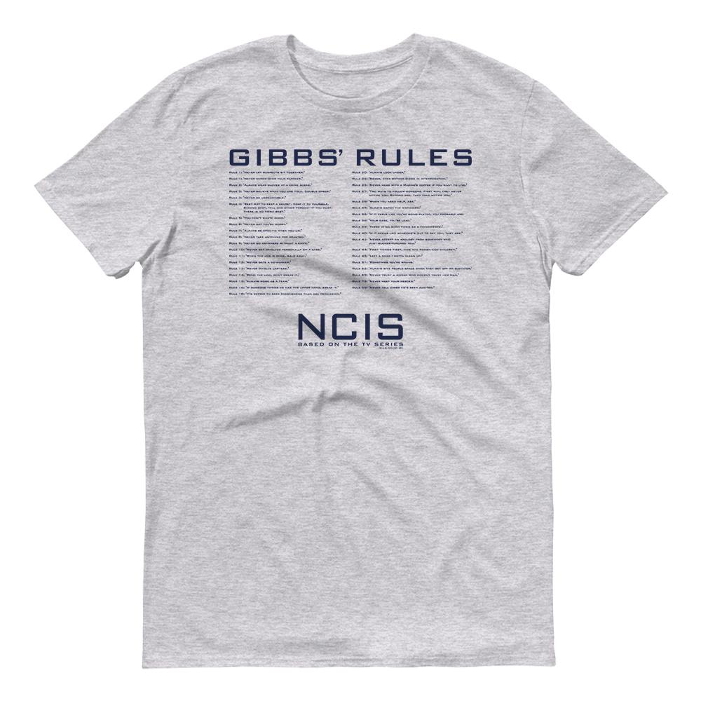 NCIS Gibbs Rules Adult Short Sleeve T-Shirt | Official CBS Entertainment Store