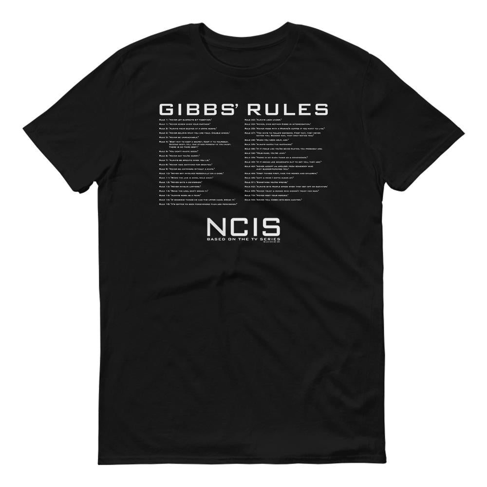 NCIS Gibbs Rules Adult Short Sleeve T-Shirt | Official CBS Entertainment Store