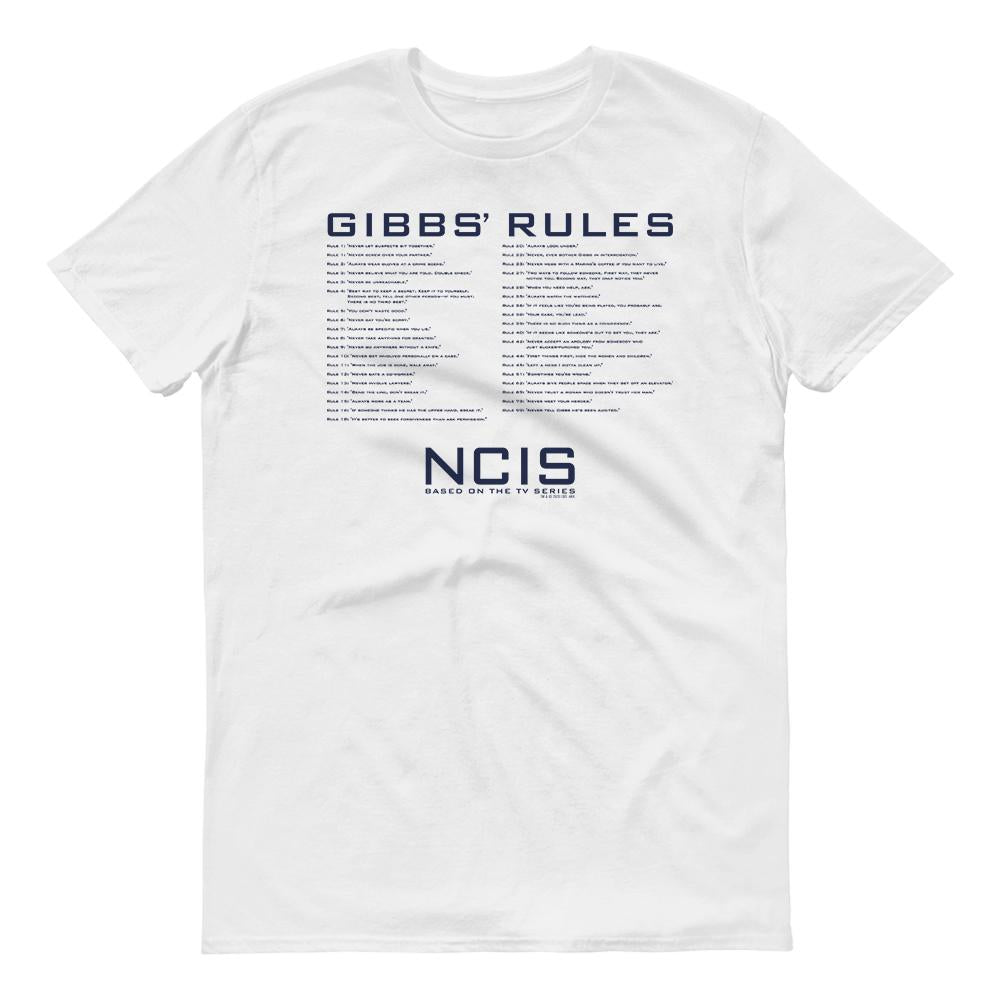 NCIS Gibbs Rules Adult Short Sleeve T-Shirt | Official CBS Entertainment Store