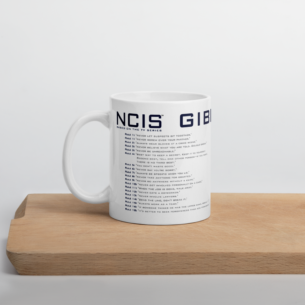 NCIS Gibbs' Rules White Mug | Official CBS Entertainment Store