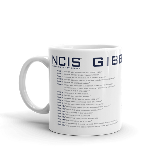 NCIS Gibbs' Rules White Mug | Official CBS Entertainment Store-2