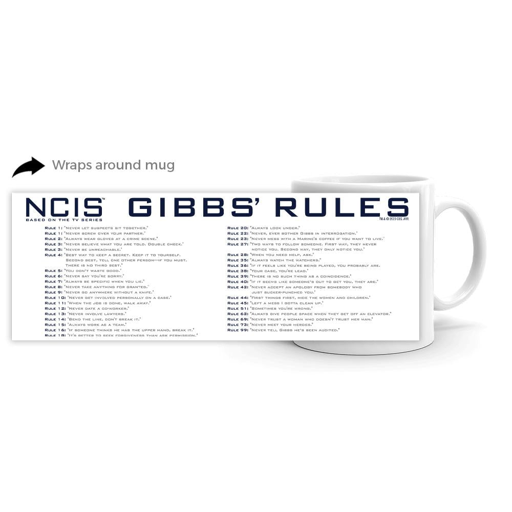 NCIS Gibbs' Rules White Mug | Official CBS Entertainment Store