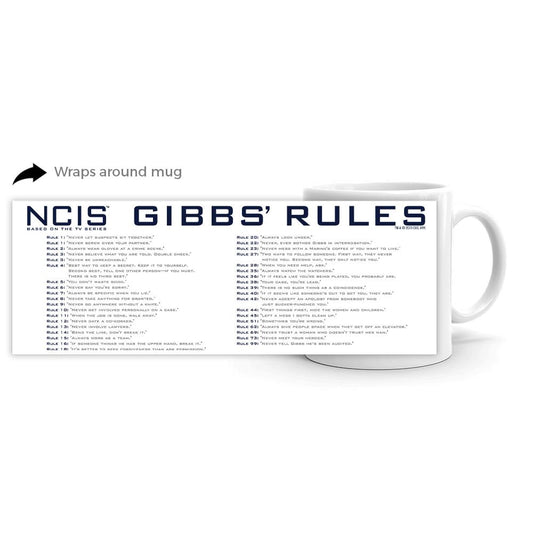 NCIS Gibbs' Rules White Mug | Official CBS Entertainment Store-0