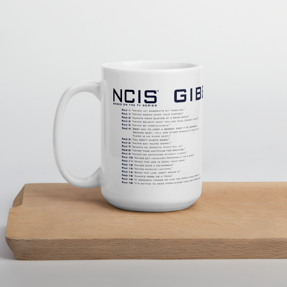 NCIS Gibbs' Rules White Mug | Official CBS Entertainment Store