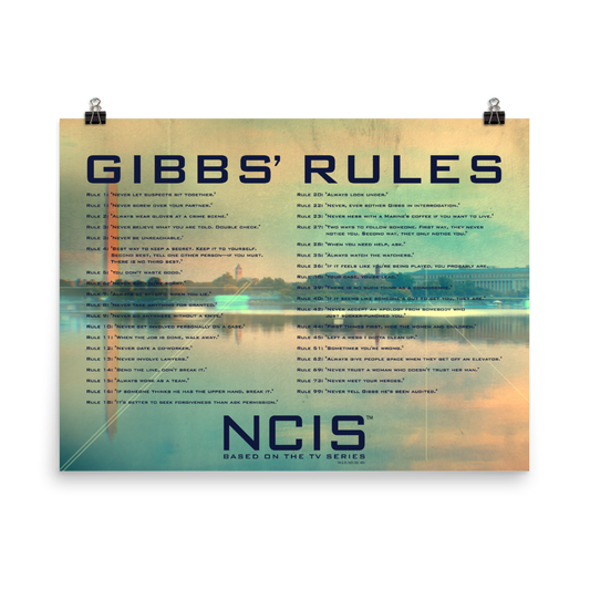 NCIS Gibbs Rules Poster - 18" x 24" | Official CBS Entertainment Store-0