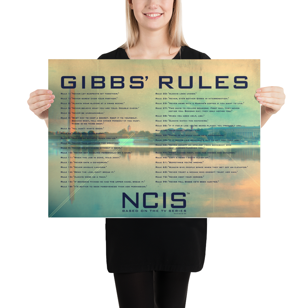 NCIS Gibbs Rules Poster - 18" x 24" | Official CBS Entertainment Store