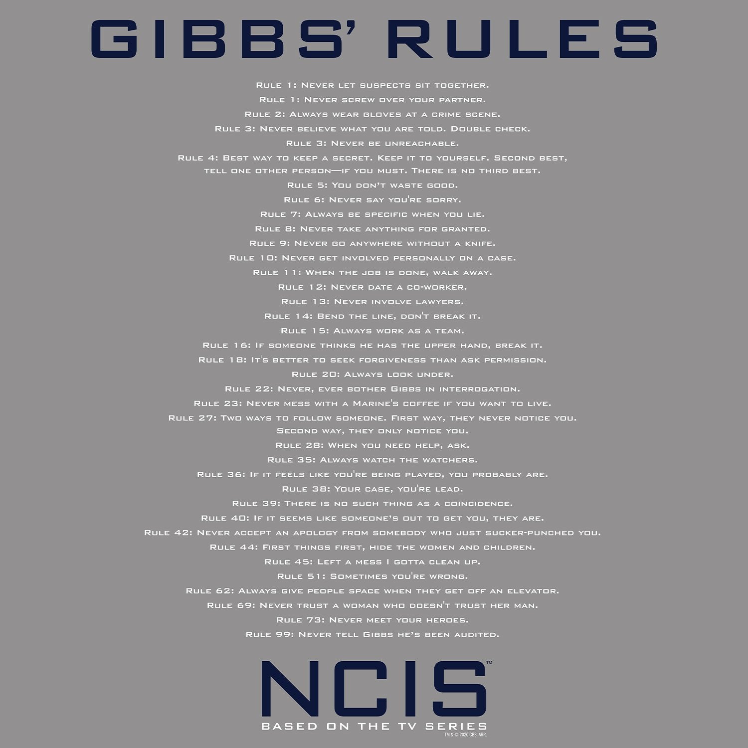 NCIS Gibbs Rules Sherpa Blanket | Official CBS Entertainment Store