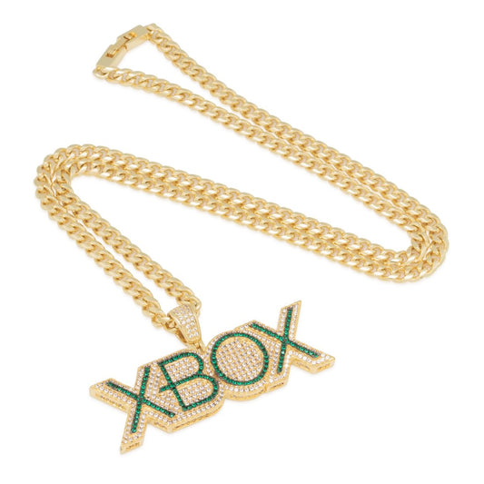 Xbox x King Ice - Emerald Xbox Logo Necklace-7