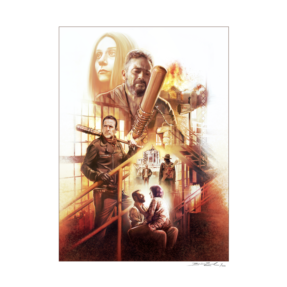 The Walking Dead Negan & Lucille Watercolor Giclee by Brian Rood